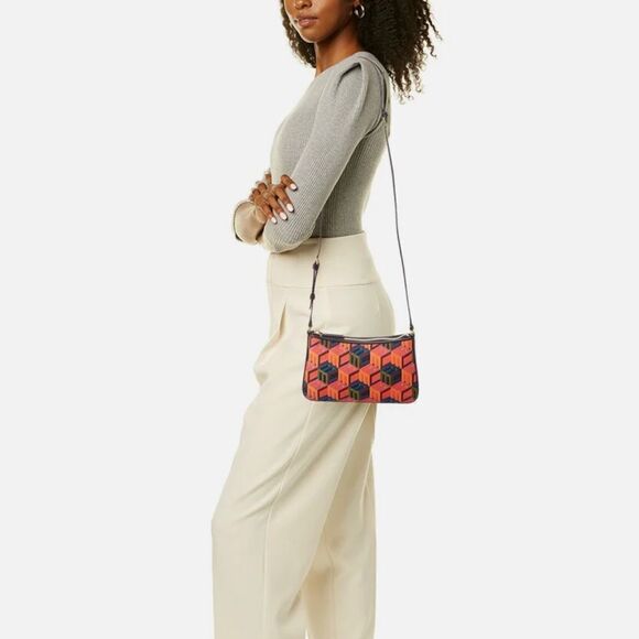 MCM Cubic Monogram Jacquard & Leather Crossbody - Picture 2 of 15